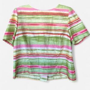 Striped Green and Pink Women's Top